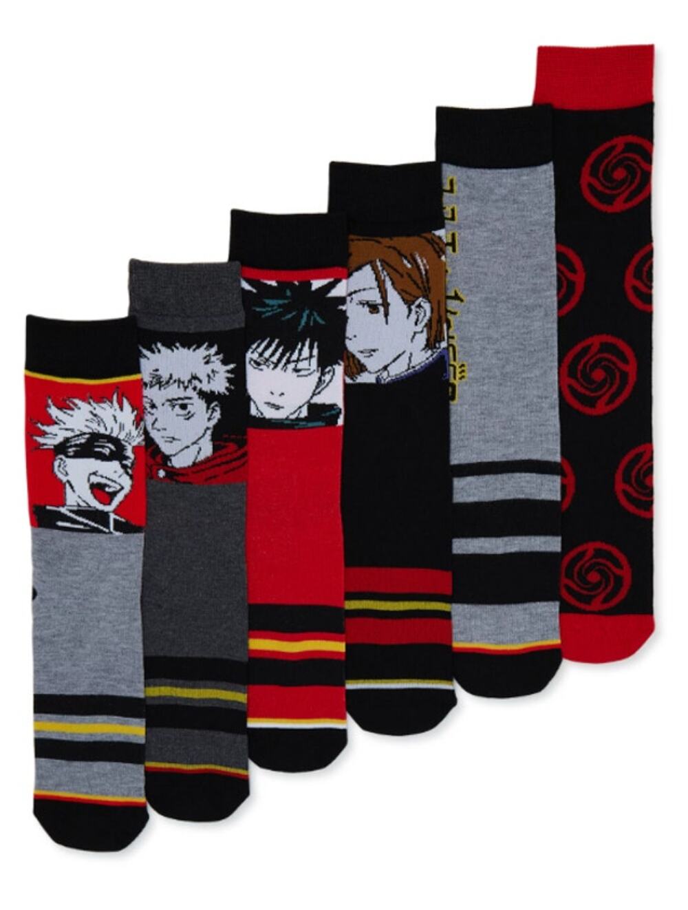 Jujutsu Kaisen Anime Casual Crew Socks-6 Pairs